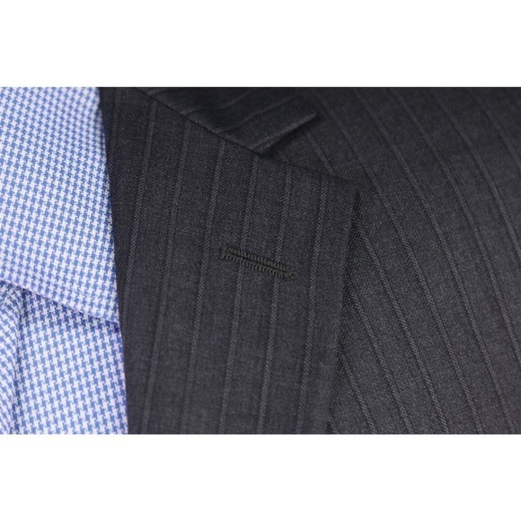 Hickey Freeman Roberto Current Model Gray Striped Suit Blazer Jacket 40R - Picture 5 of 9
